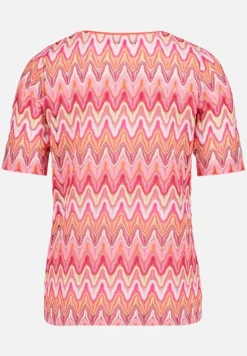 Betty Barclay Shirts*Spitzenshirt mit Rippbündchen Red/Rosè