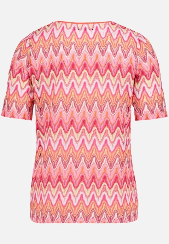 Betty Barclay Shirts*Spitzenshirt mit Rippbündchen Red/Rosè