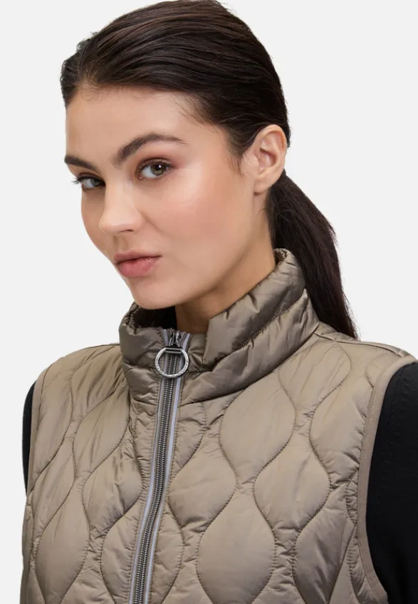 Betty Barclay Westen*Steppweste mit Stehkragen Taupe