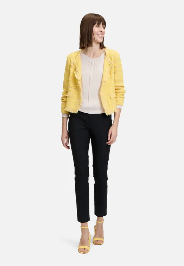 Betty Barclay Business Kleidung|Blazer*Strick-Cardigan mit Fransen Patch Yellow/Nature