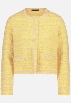 Betty Barclay Business Kleidung|Blazer*Strick-Cardigan mit Fransen Patch Yellow/Nature