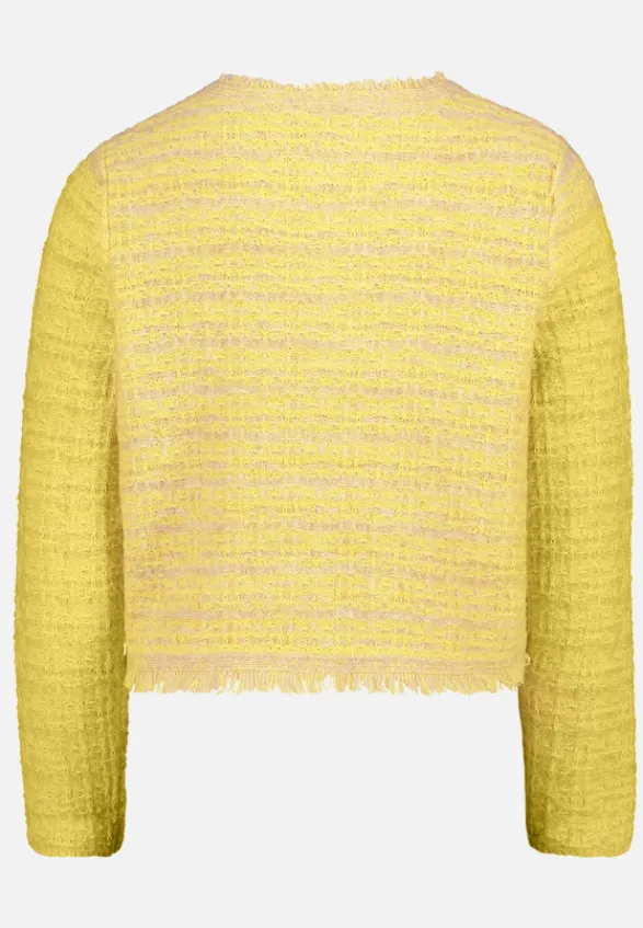 Betty Barclay Business Kleidung|Blazer*Strick-Cardigan mit Fransen Patch Yellow/Nature