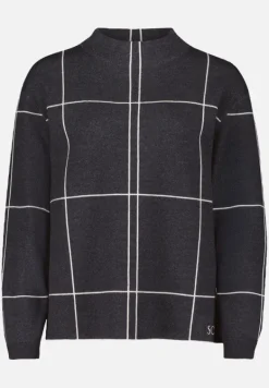Betty Barclay Strick*Strickpullover kariert Patch Grey/Beige