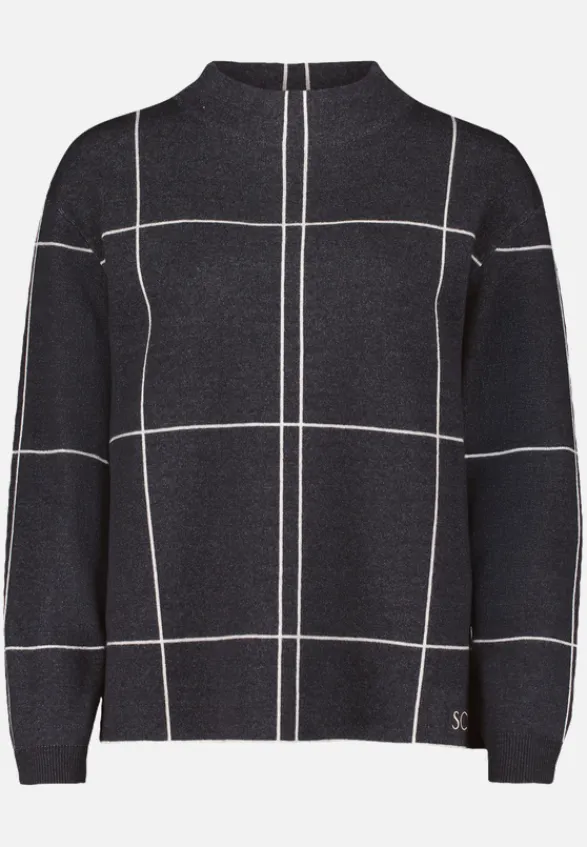 Betty Barclay Strick*Strickpullover kariert Patch Grey/Beige