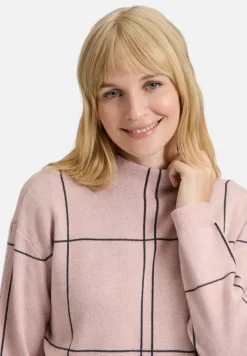 Betty Barclay Strick*Strickpullover kariert Patch Rosé/Grey