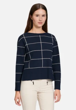 Betty Barclay Strick*Strickpullover langarm Patch Dark Blue/Nature