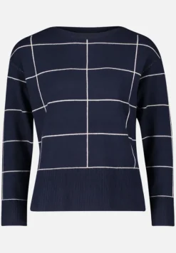 Betty Barclay Strick*Strickpullover langarm Patch Dark Blue/Nature