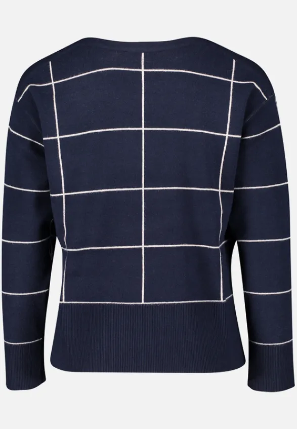 Betty Barclay Strick*Strickpullover langarm Patch Dark Blue/Nature