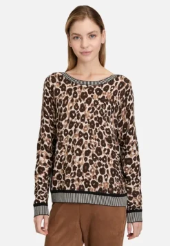 Betty Barclay Strick*Strickpullover mit Animalprint Taupe/Beige