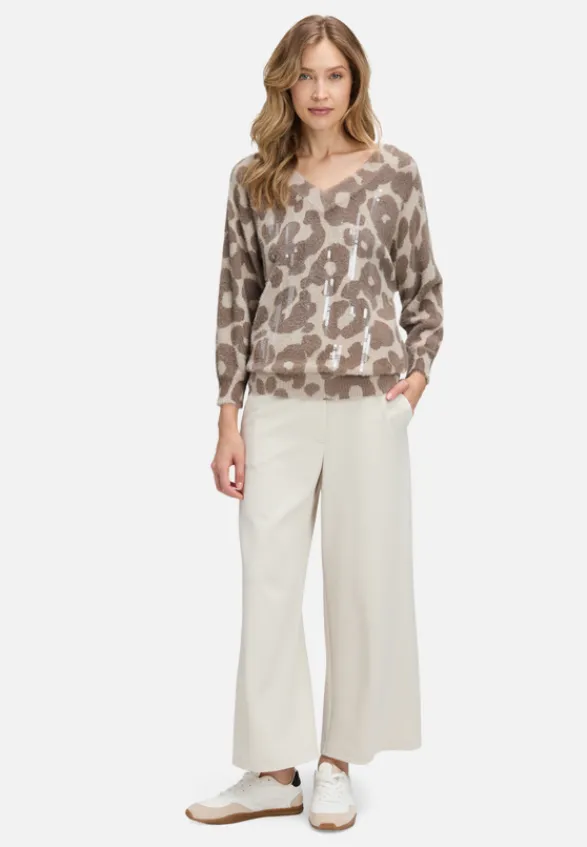 Betty Barclay Festliche Mode|Strick*Strickpullover mit Fledermausärmeln Taupe/Taupe