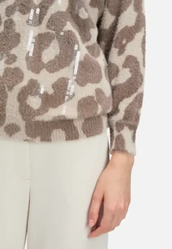 Betty Barclay Festliche Mode|Strick*Strickpullover mit Fledermausärmeln Taupe/Taupe