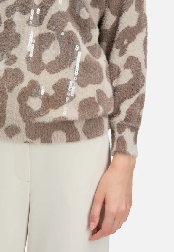 Betty Barclay Festliche Mode|Strick*Strickpullover mit Fledermausärmeln Taupe/Taupe