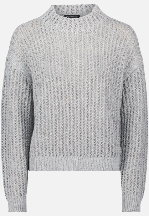 Betty Barclay Strick*Strickpullover mit hohem Kragen grau
