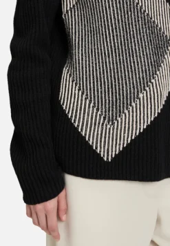 Betty Barclay Strick*Strickpullover mit Intarsie Patch Black/Beige