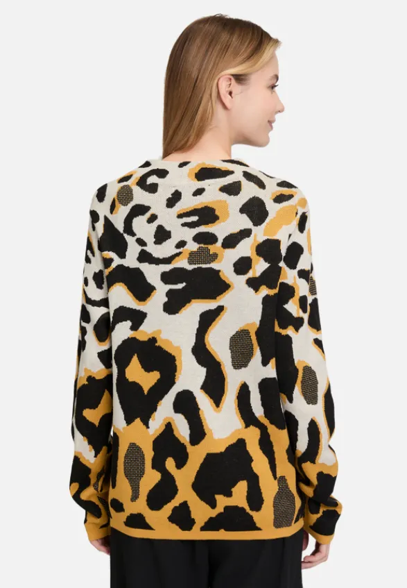 Betty Barclay Strick*Strickpullover mit Jacquard Patch Beige/Yellow