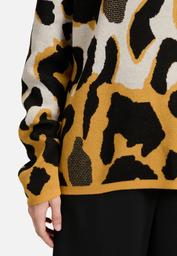 Betty Barclay Strick*Strickpullover mit Jacquard Patch Beige/Yellow