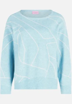 Betty Barclay Strick*Strickpullover mit Jacquard Patch Mint/Beige