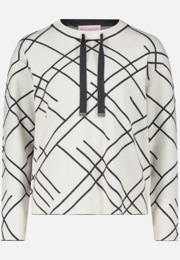 Betty Barclay Strick*Strickpullover mit Jacquard Patch Beige/Grey