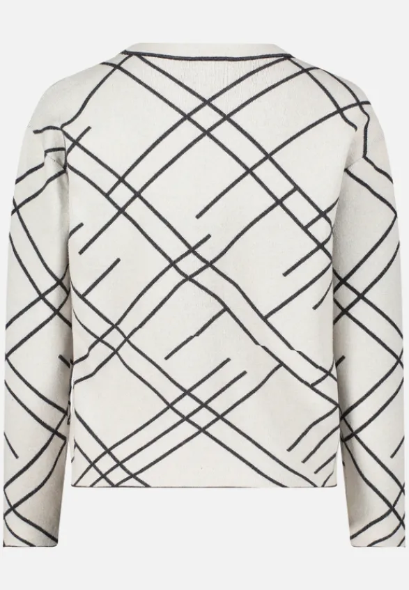 Betty Barclay Strick*Strickpullover mit Jacquard Patch Beige/Grey