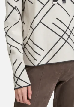 Betty Barclay Strick*Strickpullover mit Jacquard Patch Beige/Grey