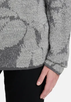 Betty Barclay Strick*Strickpullover mit Jacquard Patch Grey/Grey