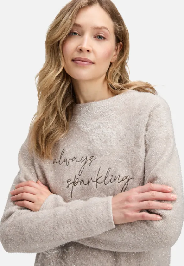 Betty Barclay Strick*Strickpullover mit Jacquard Taupe Melange