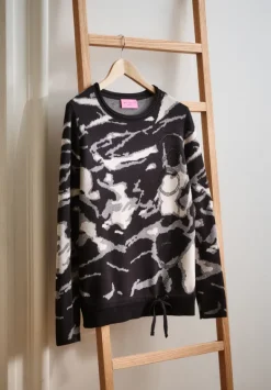 Betty Barclay Strick*Strickpullover mit Jacquard Patch Black/Grey