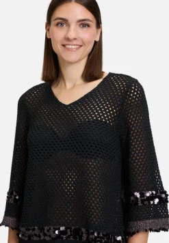 Betty Barclay Strick*Strickpullover mit Lochmuster Schwarz