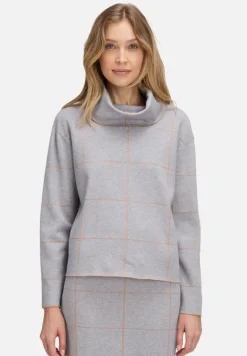 Betty Barclay Strick*Strickpullover mit Lurexfaden Patch Grey/Beige