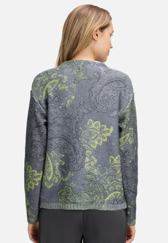 Betty Barclay Strick*Strickpullover mit Pailletten Grau/Grün