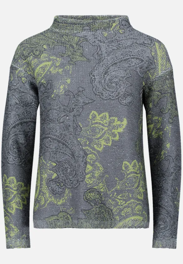Betty Barclay Strick*Strickpullover mit Pailletten Grau/Grün