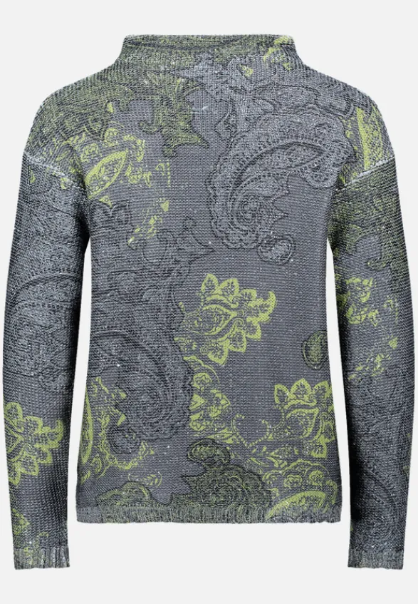 Betty Barclay Strick*Strickpullover mit Pailletten Grau/Grün