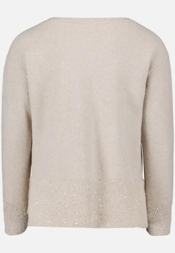 Betty Barclay Strick*Strickpullover mit Pailletten Taupe Melange