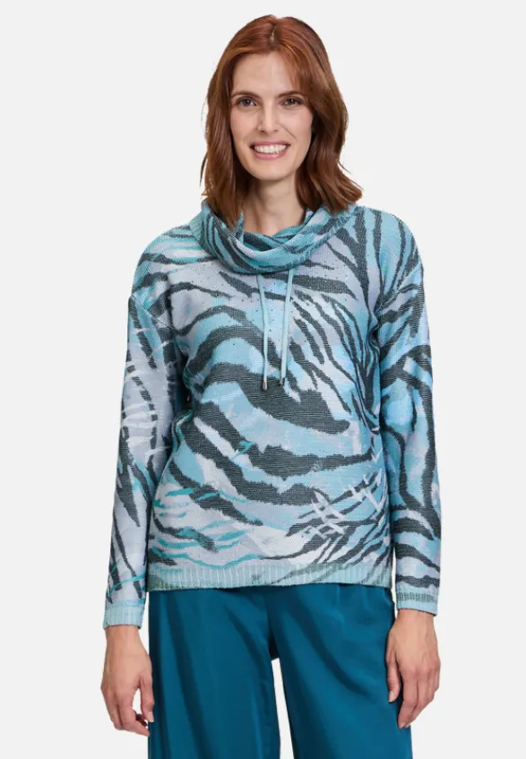 Betty Barclay Strick*Strickpullover mit Print Mint/Grey
