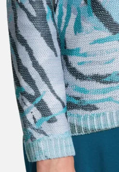 Betty Barclay Strick*Strickpullover mit Print Mint/Grey