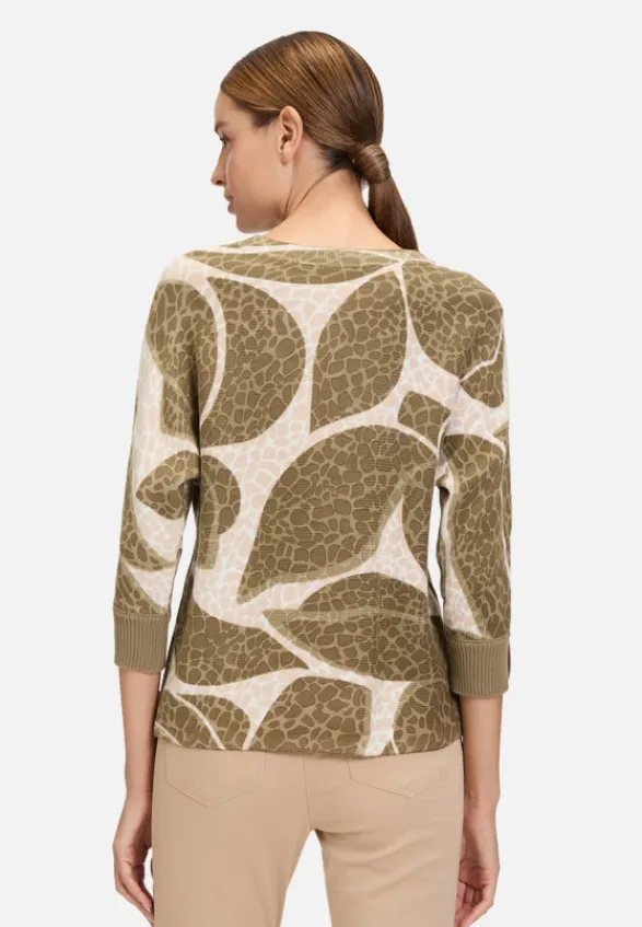Betty Barclay Strick*Strickpullover mit Print Khaki/Nature