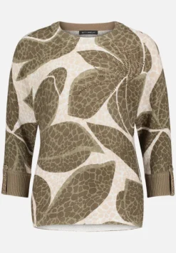 Betty Barclay Strick*Strickpullover mit Print Khaki/Nature