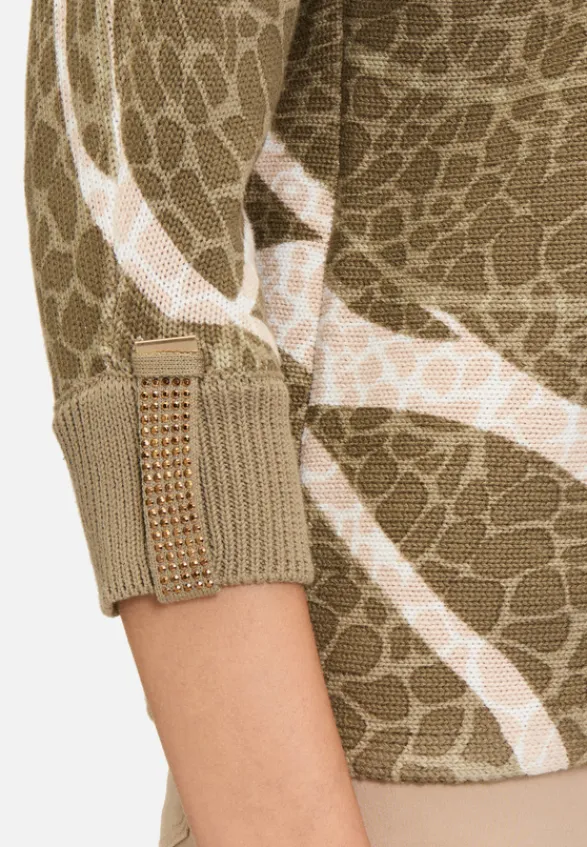 Betty Barclay Strick*Strickpullover mit Print Khaki/Nature