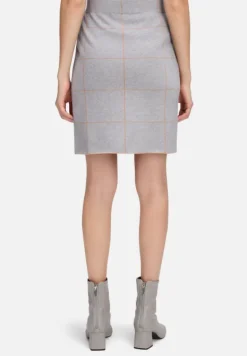 Betty Barclay Röcke*Strickrock mit Jacquard Patch Grey/Beige