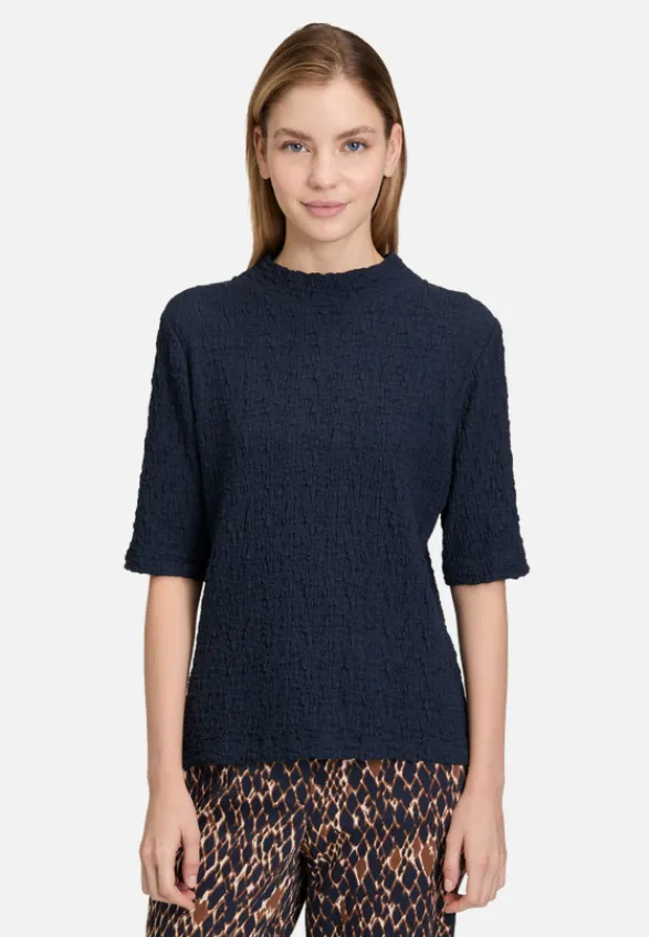 Betty Barclay Shirts*Strukturshirt mit Stehkragen dunkelblau