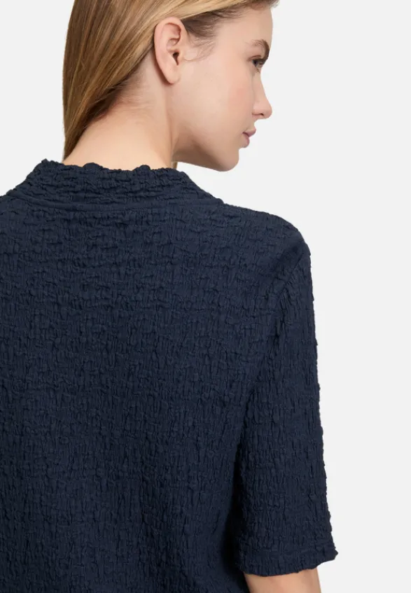 Betty Barclay Shirts*Strukturshirt mit Stehkragen dunkelblau