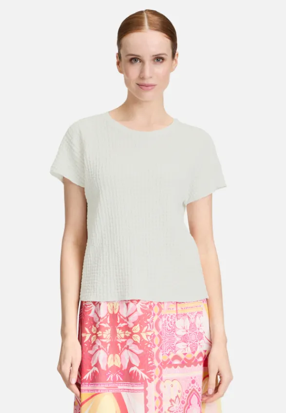 Betty Barclay Shirts*Strukturshirt mit U-Boot-Ausschnitt Rohweiß