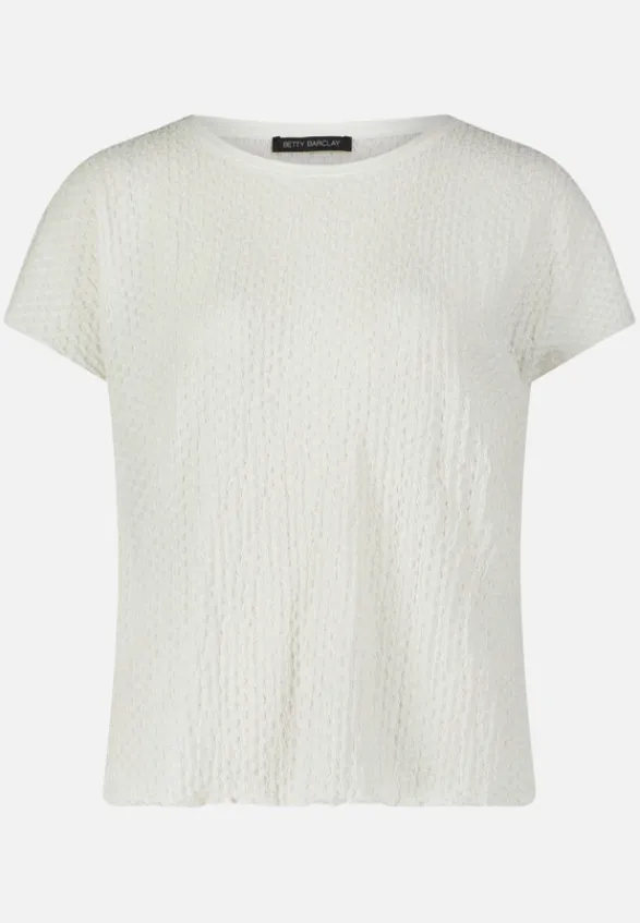 Betty Barclay Shirts*Strukturshirt mit U-Boot-Ausschnitt Rohweiß