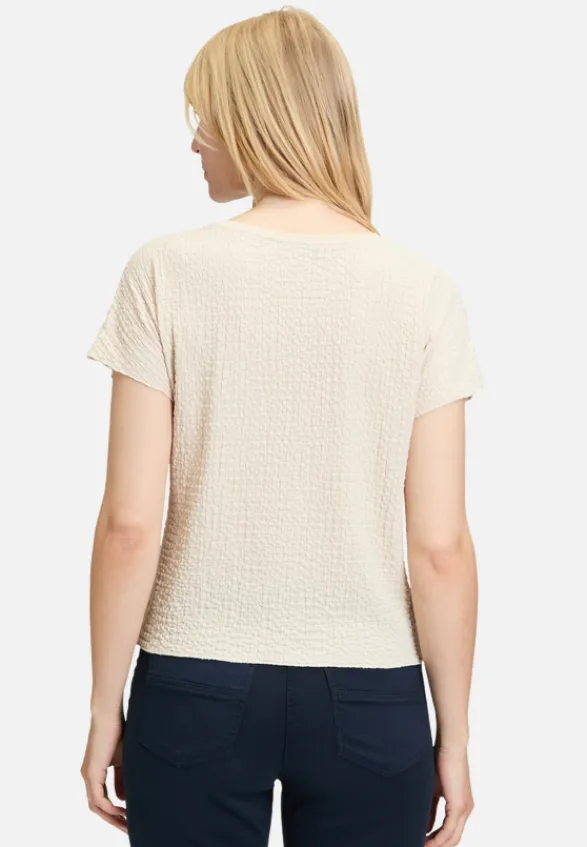 Betty Barclay Shirts*Strukturshirt mit U-Boot-Ausschnitt beige