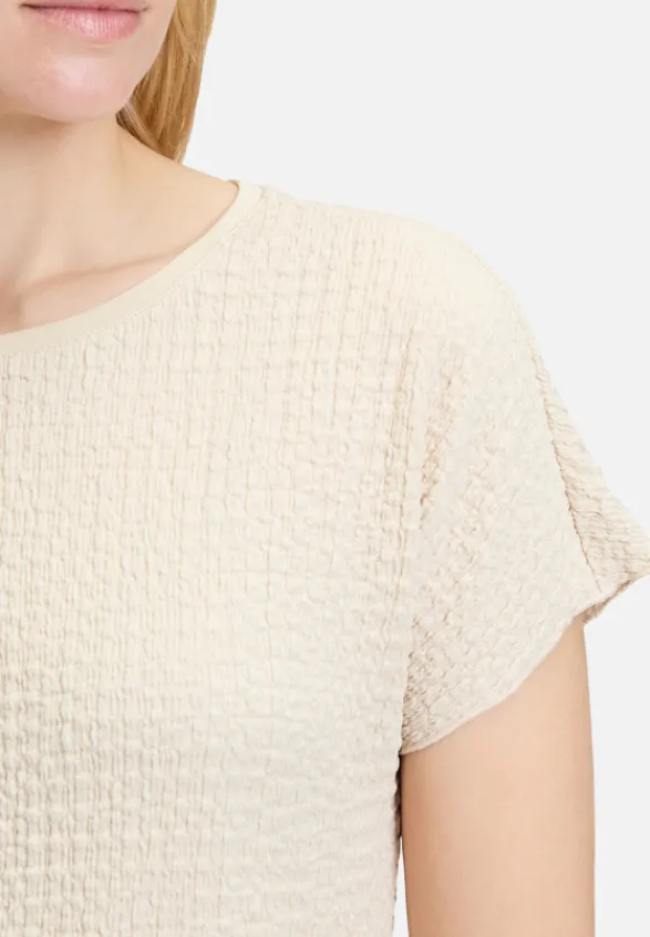 Betty Barclay Shirts*Strukturshirt mit U-Boot-Ausschnitt beige
