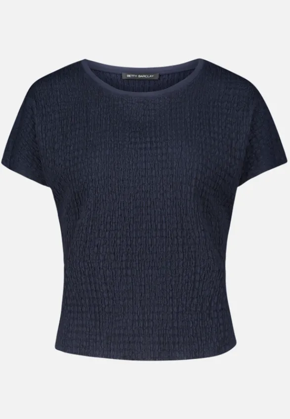 Betty Barclay Shirts*Strukturshirt mit U-Boot-Ausschnitt dunkelblau