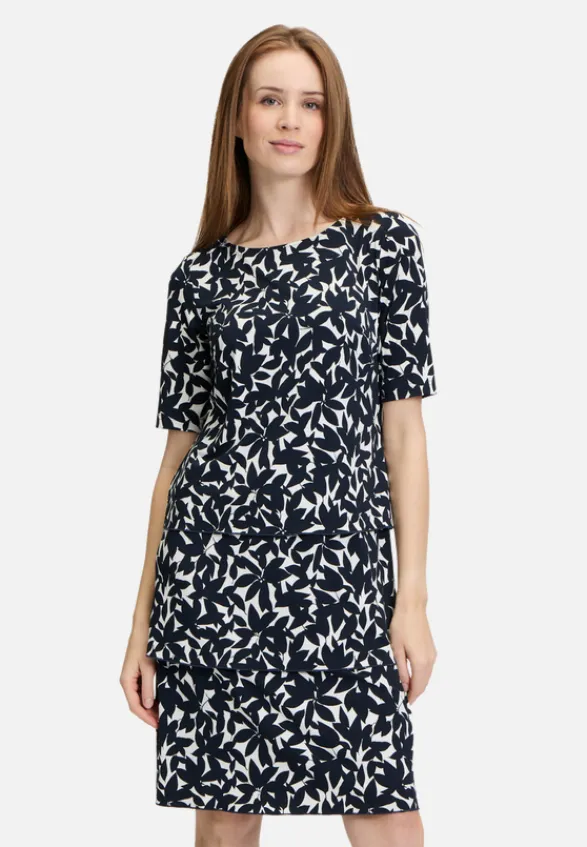 Betty Barclay Kleider*Stufenkleid kurzarm Dunkelblau/Weiß