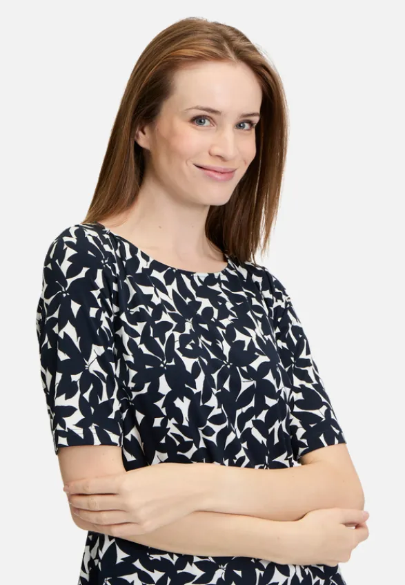 Betty Barclay Kleider*Stufenkleid kurzarm Dunkelblau/Weiß