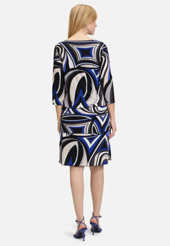 Betty Barclay Kleider*Stufenkleid mit 3/4 Arm Schwarz/Blau