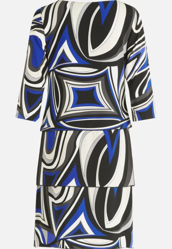 Betty Barclay Kleider*Stufenkleid mit 3/4 Arm Schwarz/Blau